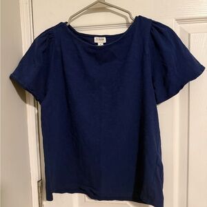 J Crew Puff Sleeve 100% Cotton Tee